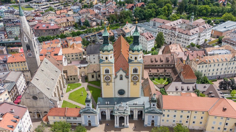 Aerial view of Brixen Cathedral in Italy