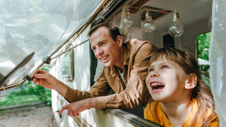 Father and daughter in RV