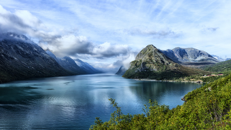 A fjord surrounded by mountains