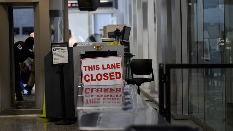 Closed TSA lane