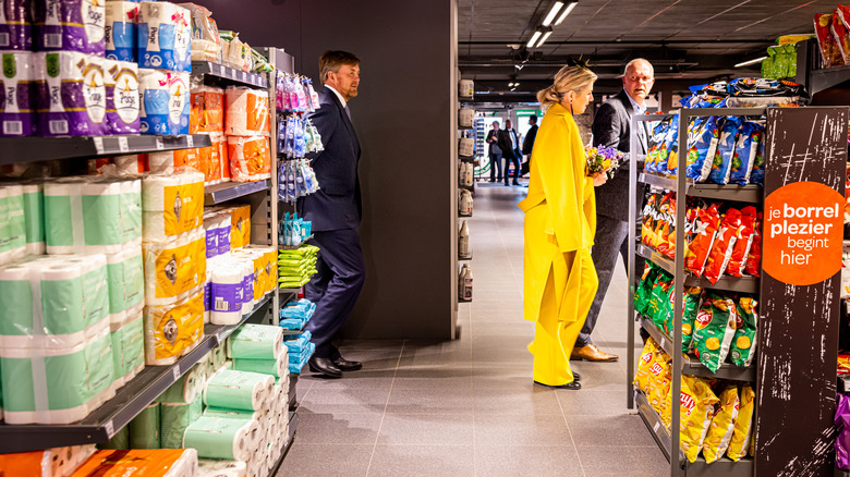 People walking in Dutch supermarket