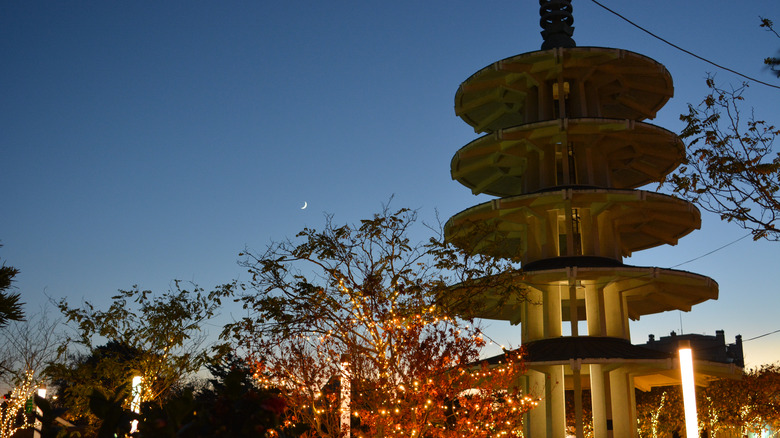 Peace Plaza at dusk