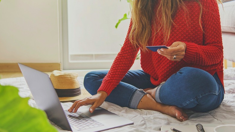 woman using laptop