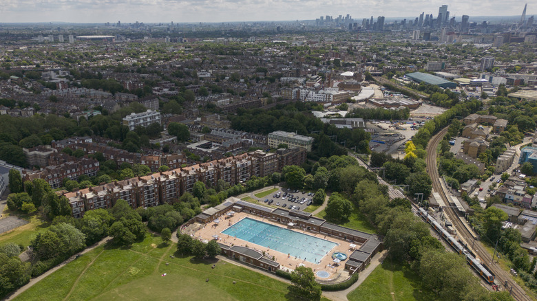 aerial view of parliament hill lido