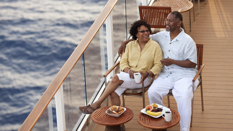 Couple sitting on a cruise