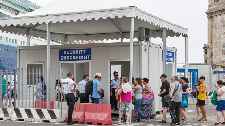 Security checkpoint at port