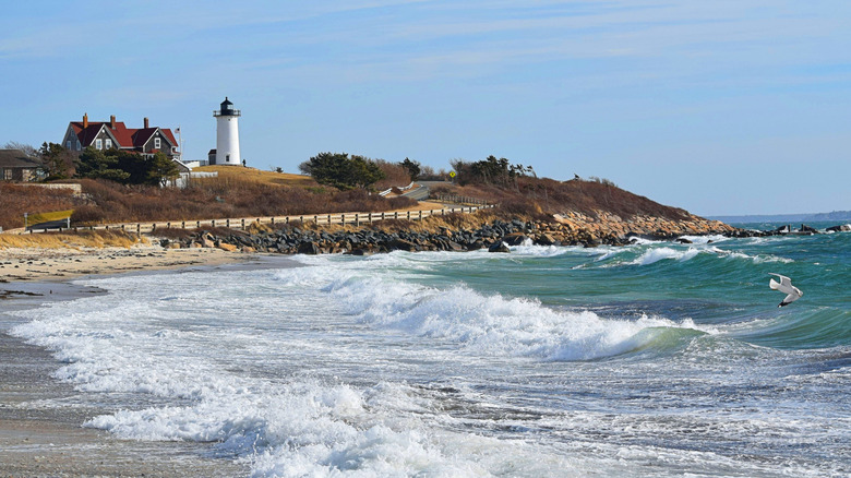 View of nobuska lighthouse in cape cod