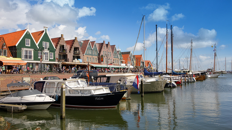 Volendam, Netherlands, promenade and boats