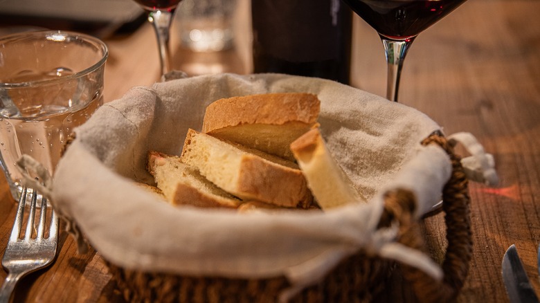 A basket of Tuscan bread