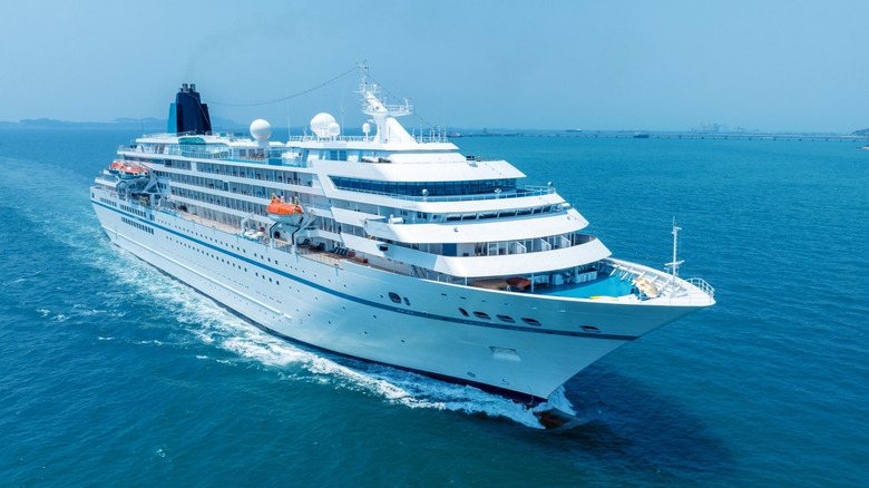 Cruise ship on the open water