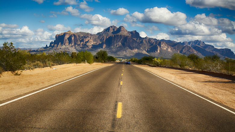 Road leading to the Superstition Mountains