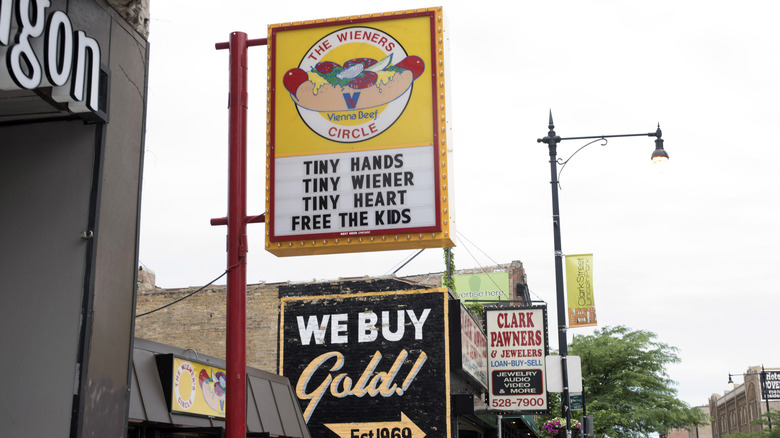 Wieners Circle hot dog sign Chicago