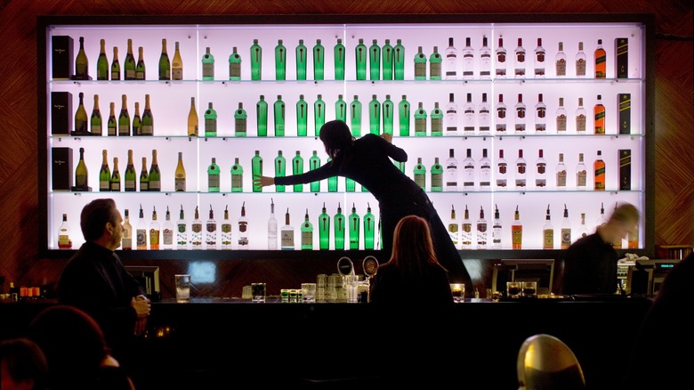 Icelandic bar with sparse bottles