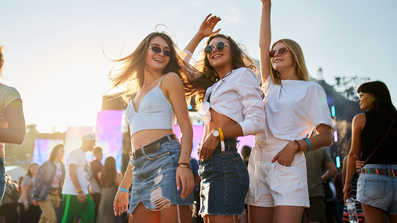 Group of friends at a festival