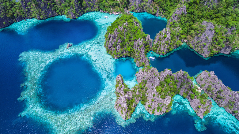 aerial view of Coron waters