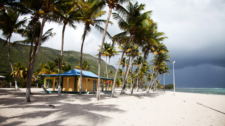 beach hut on tropical island