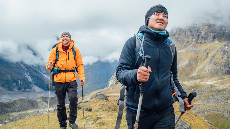 Climber and guide traveling to base camp