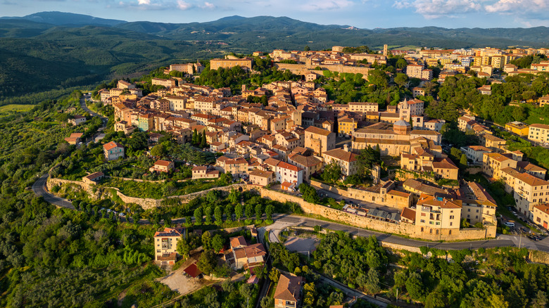 of Massa Marittima village in Tuscany surrounded by greenery