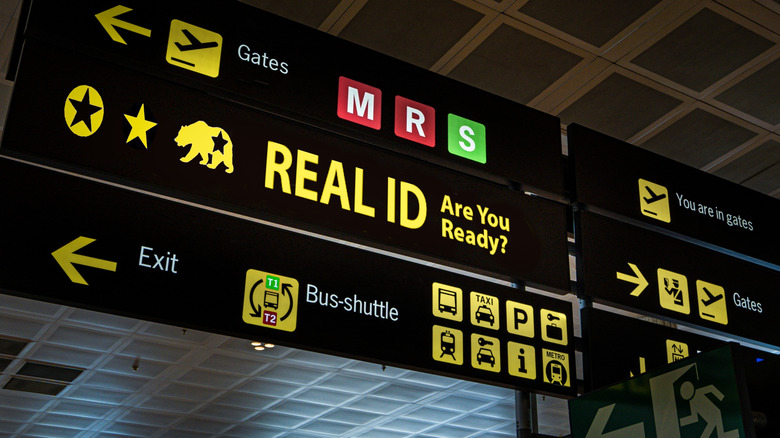 Real ID sign at airport