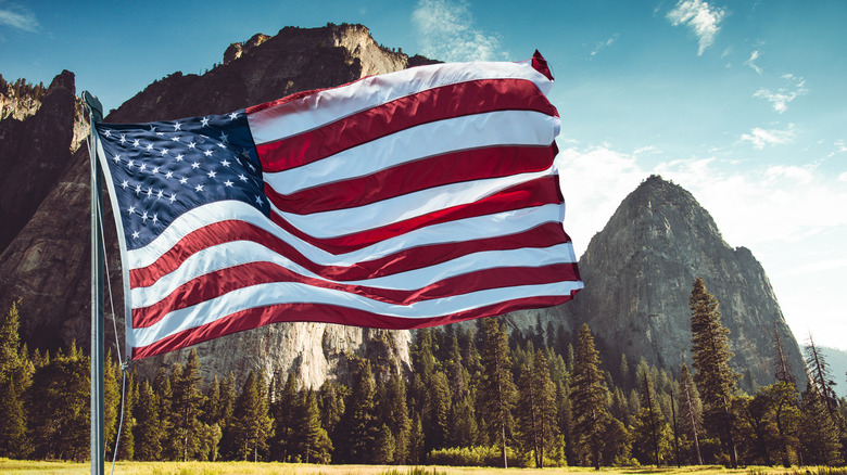 Flag waving at Yosemite