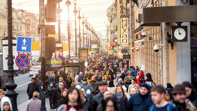 People in St. Petersburg, Russia