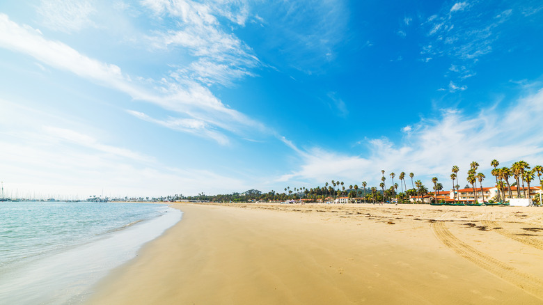 View of Santa Barbara, California beach