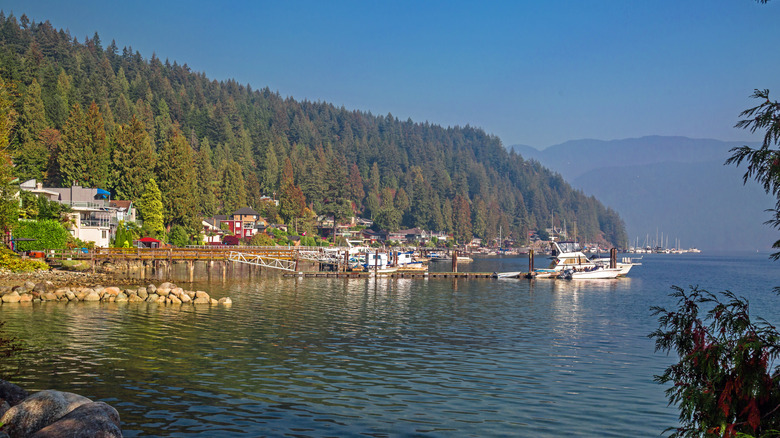 Boats docked near Deep Cove, Vancouver