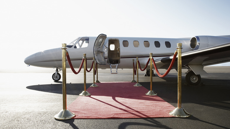 private jet red carpet entrance