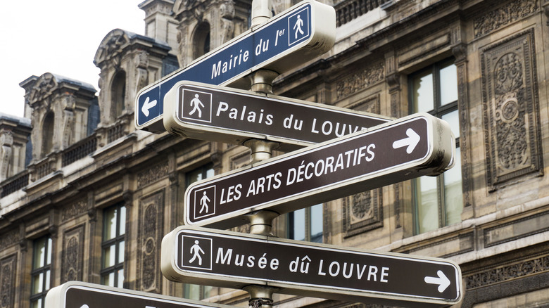 Parisian signs near the Louvre