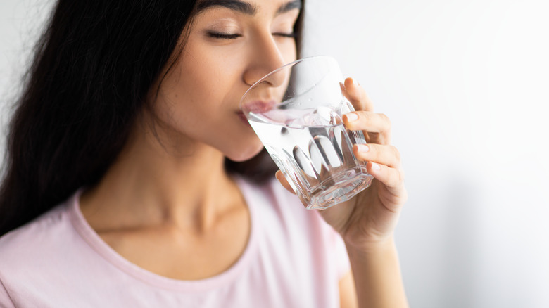 Girl drinking water