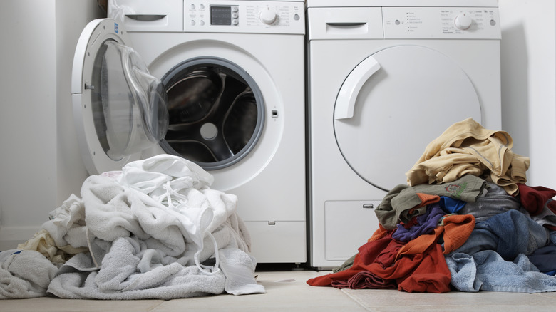 Two piles of laundry