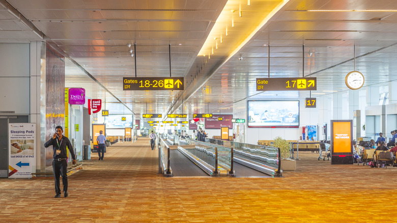 Carpeted airport floor