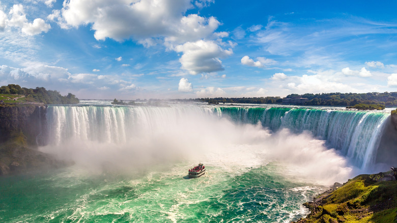 Aerial view of Niagara Falls from the Canadian side