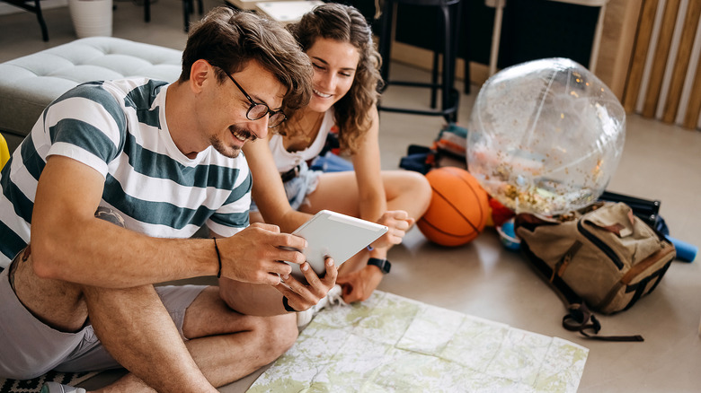 couple planning vacation