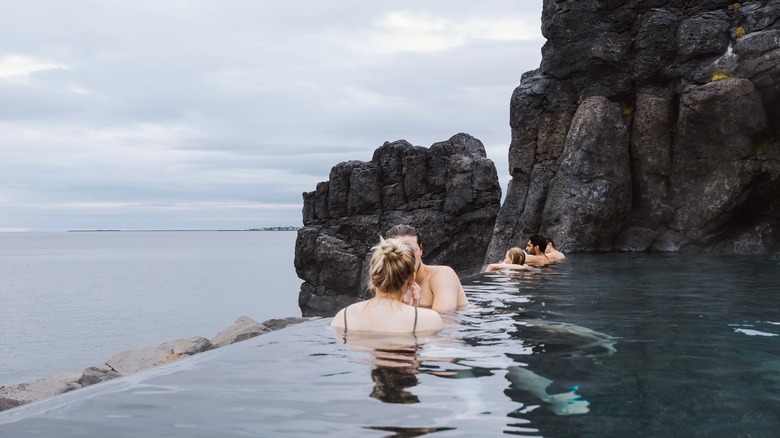 visitors at Iceland's Sky Lagoon