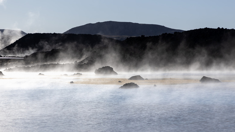 steamy Blue Lagoon waters