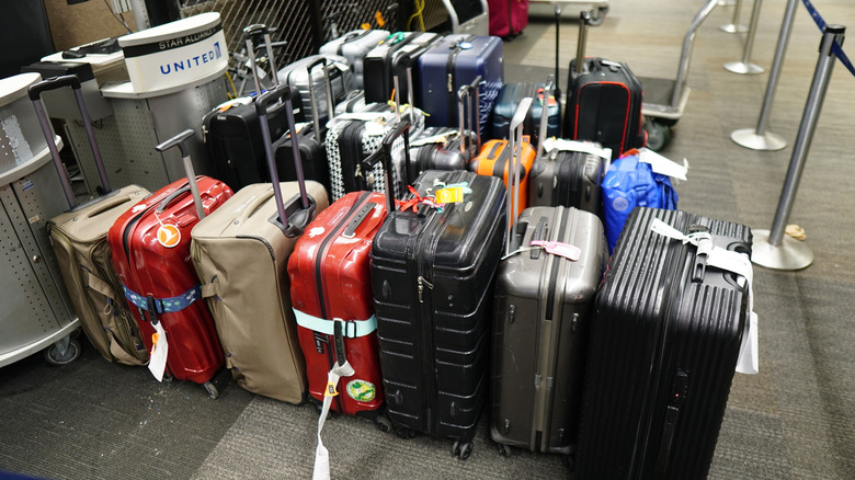 Unclaimed baggage at the airport