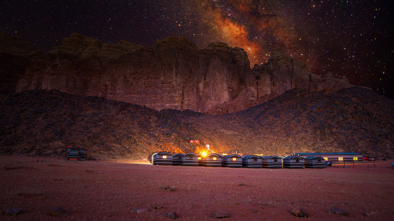 Milky Way over Bedouin camp