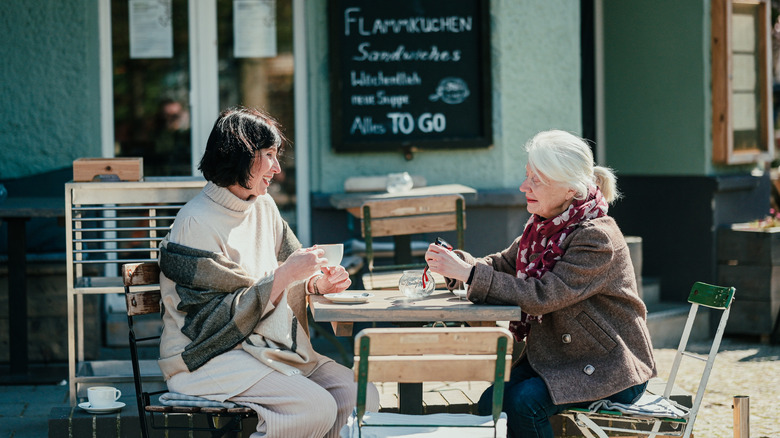 women at outdoor cafe