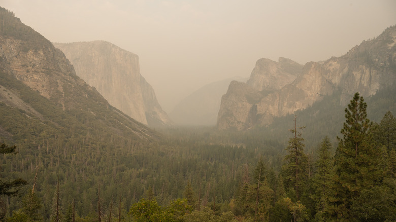 Visible air pollution in Yosemite National Park