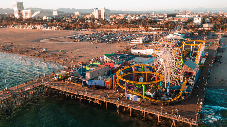 Santa Monica Pier photographed from above 