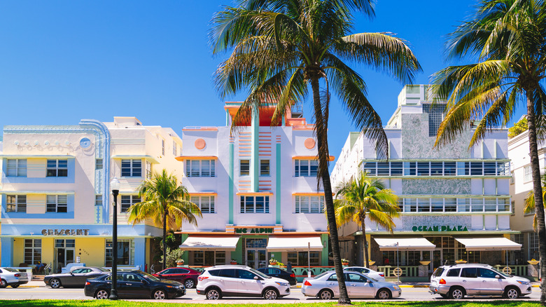 Art deco buildings in Miami