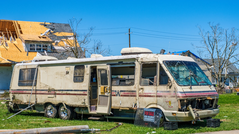 Worn down and damaged RV