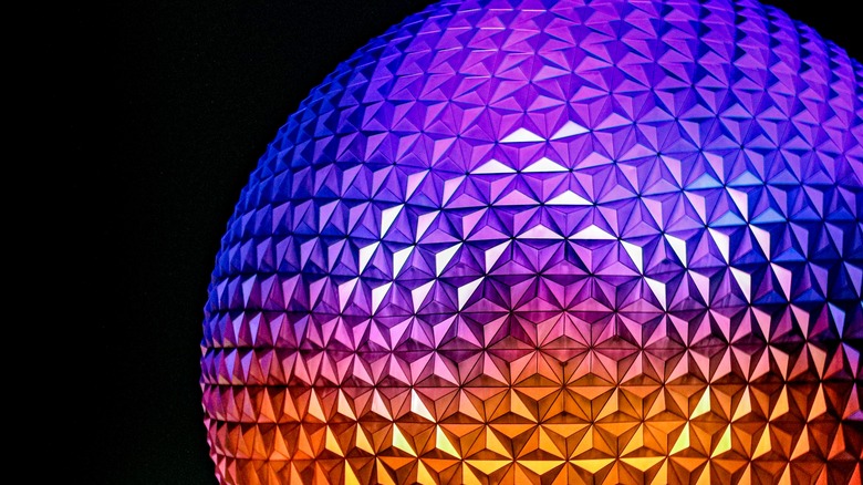 EPCOT ball at night