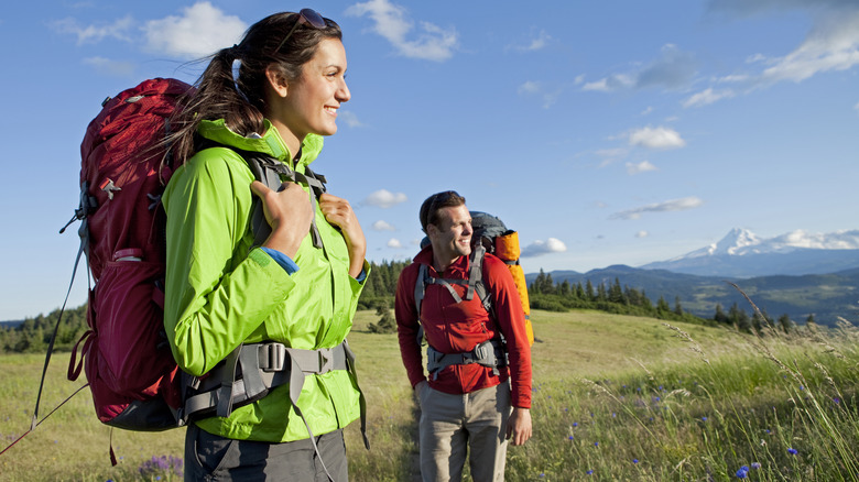 Two hikers with backpacks