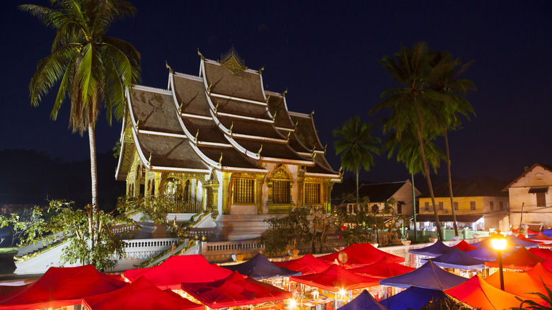 Night image of Luang Prabang, Laos