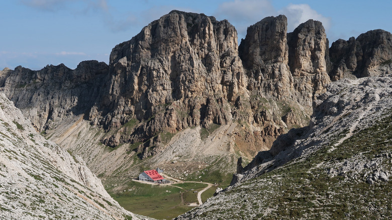 Italian rifugi in Dolomites mountains