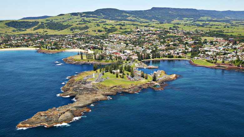 Aerial view of Kiama's coastline