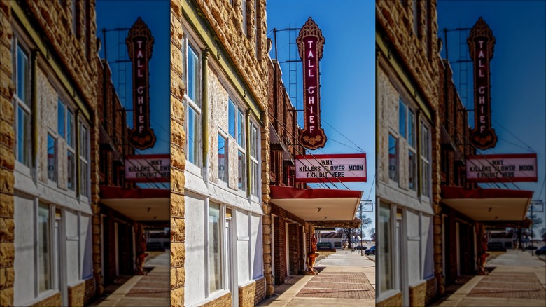 Marquee of Tall Chief Theatre in Oklahoma