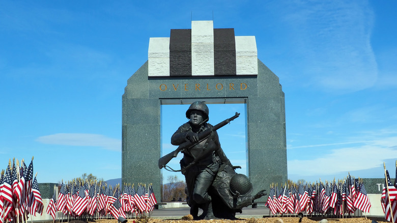 A statue of an American soldier at the National D-Day Memorial